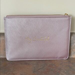Lavender Clutch with Gold Zipper